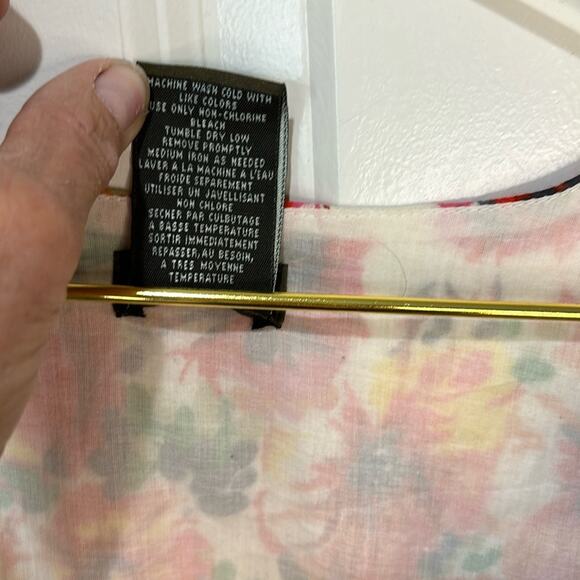 Anthropologie fei Wildflower Walk Flouncy Sleeveless Top Size 8 - Picture 4 of 6